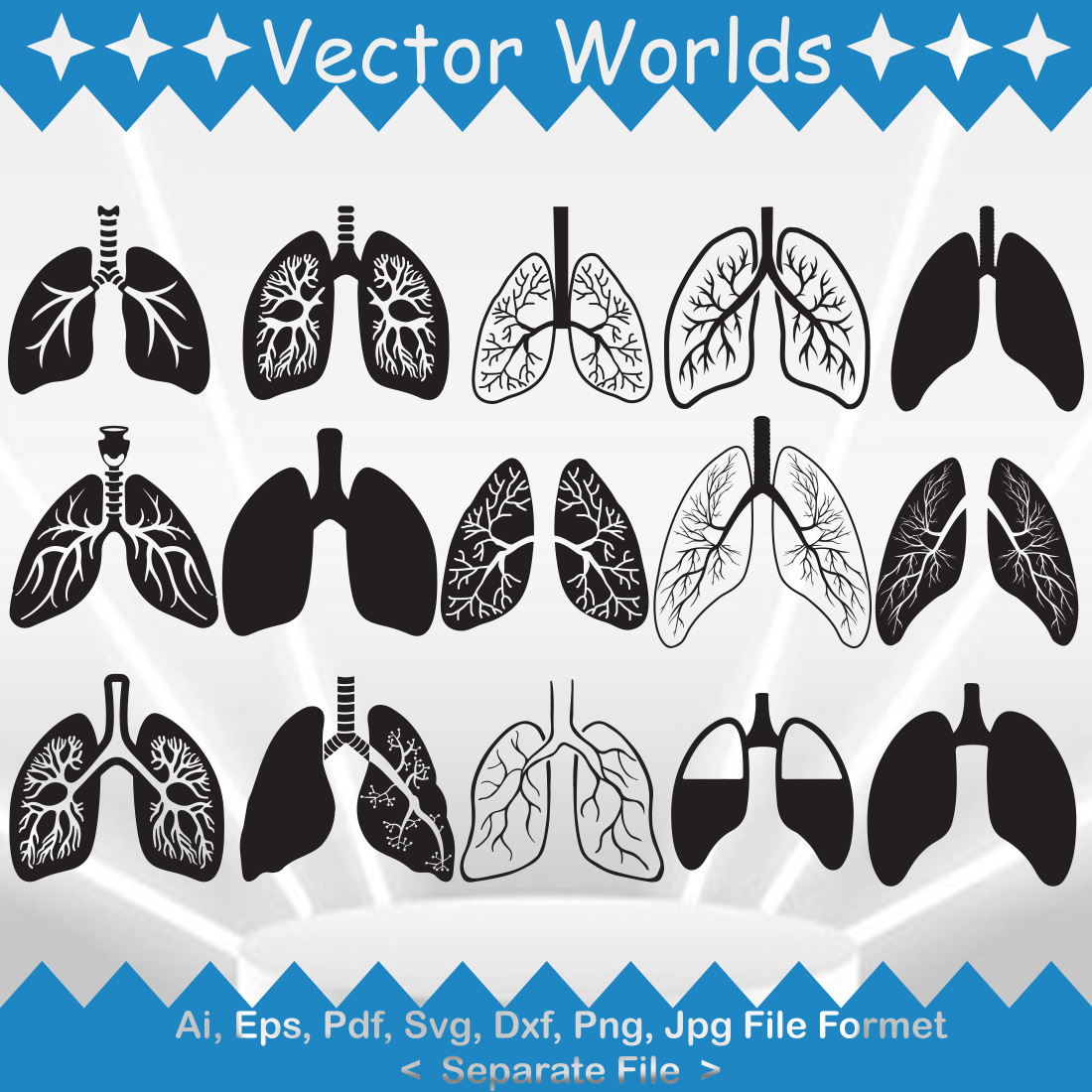 Human Lung SVG Vector Design preview image.