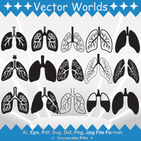 Human Lung SVG Vector Design cover image.
