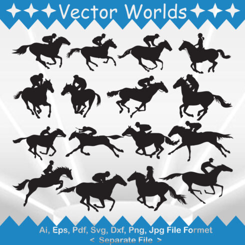 Horse Racing SVG Vector Design cover image.