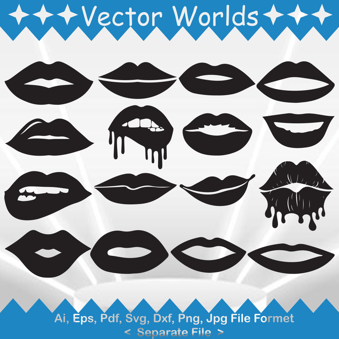 Lips SVG Vector Design preview image.