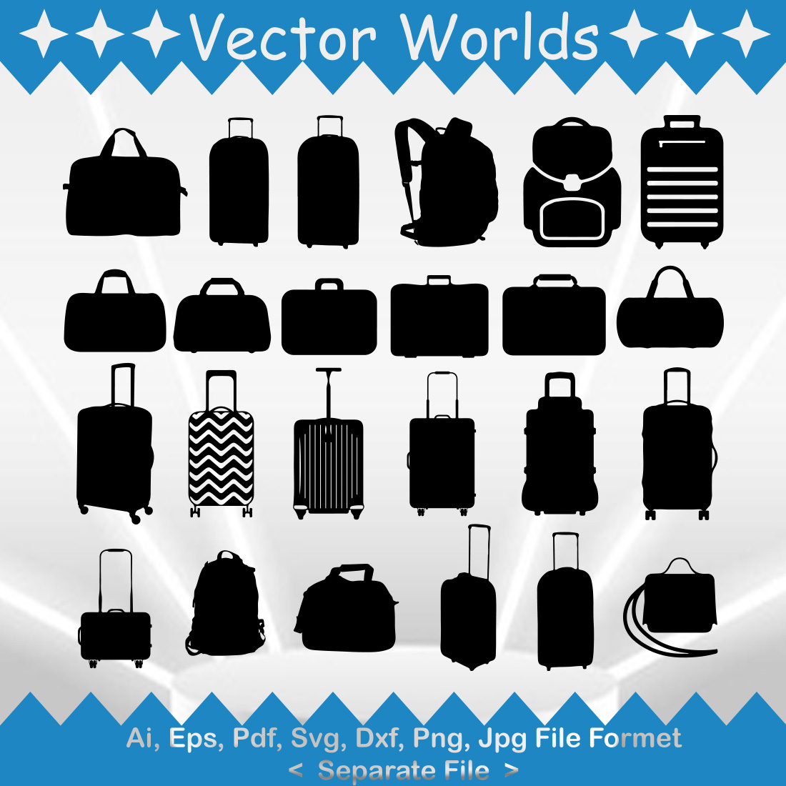 Luggage SVG Vector Design preview image.