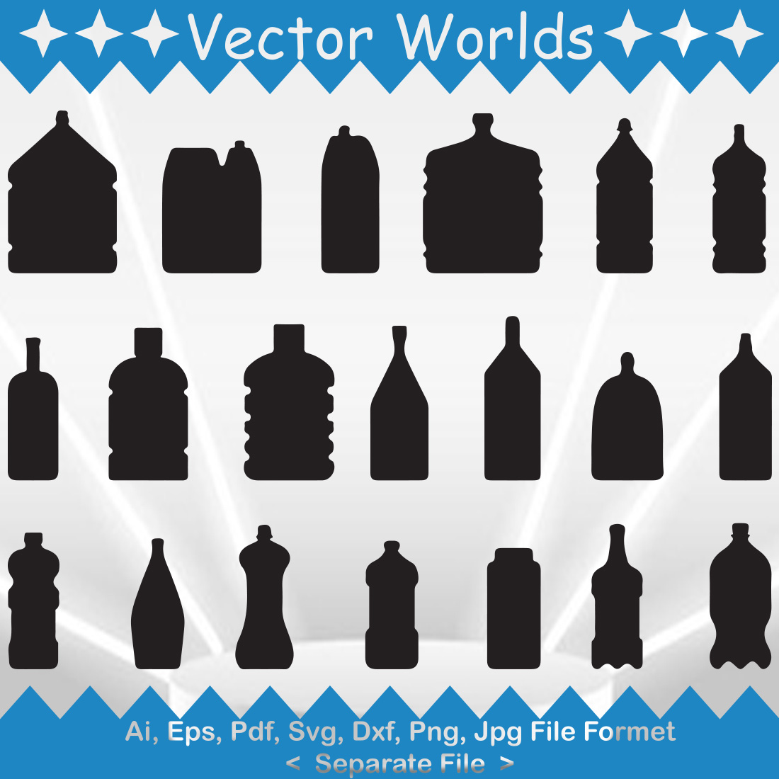 Plastic Bottle SVG Vector Design cover image.