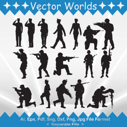 Military Man SVG Vector Design cover image.