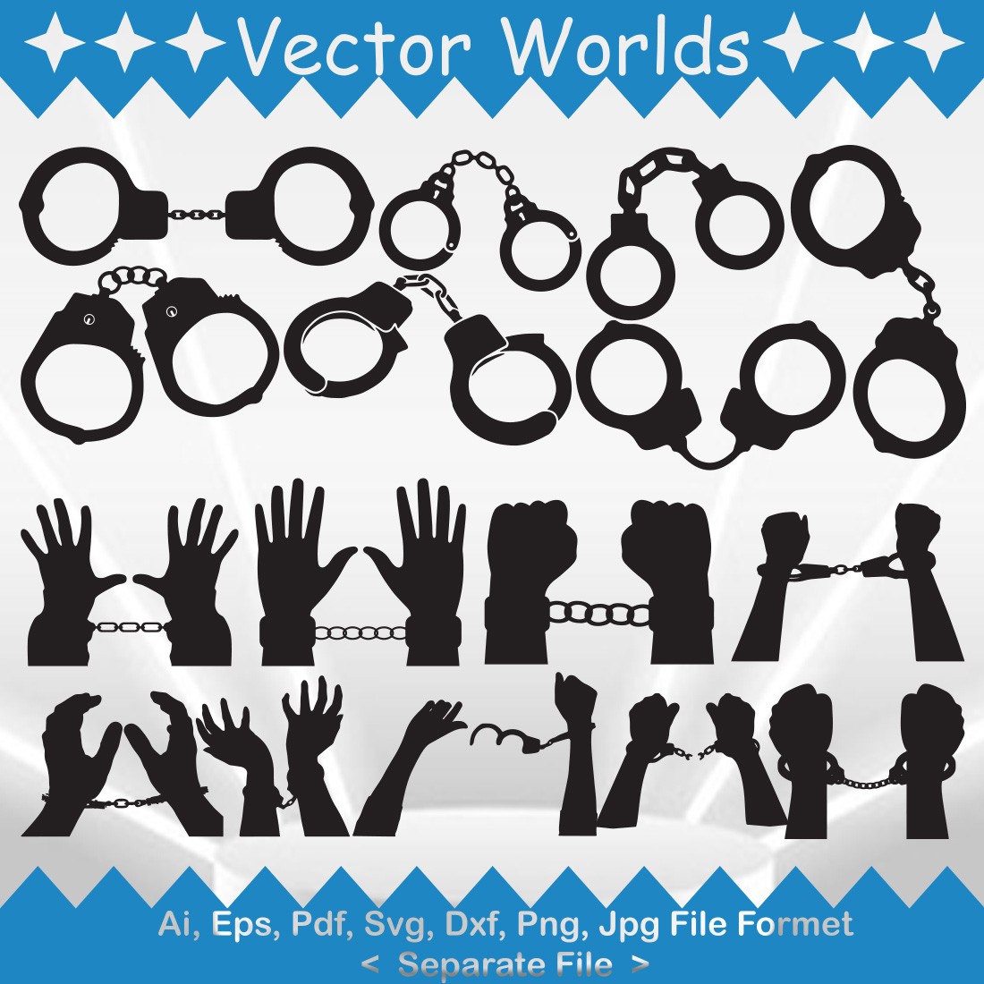 Handcuffs SVG Vector Design preview image.