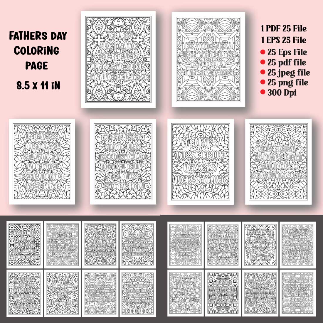 Father's Day Coloring Pages PDF & PNG Formats