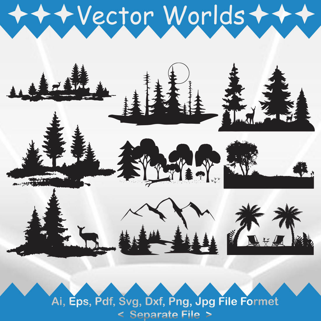 Landscape SVG Vector Design preview image.