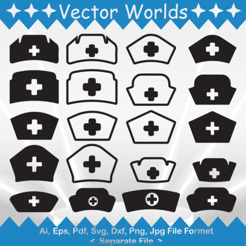 Nurse Hat SVG Vector Design cover image.