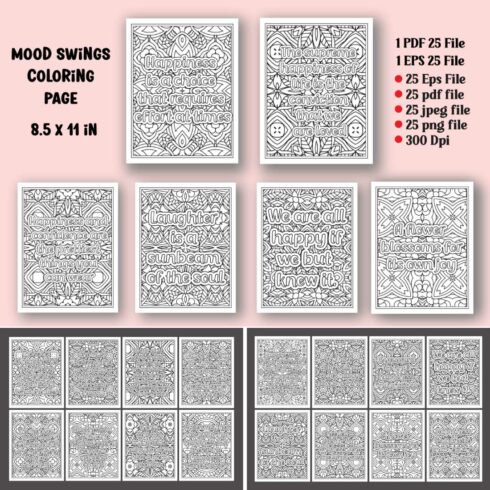 Mood Swings Quotes Coloring Page cover image.