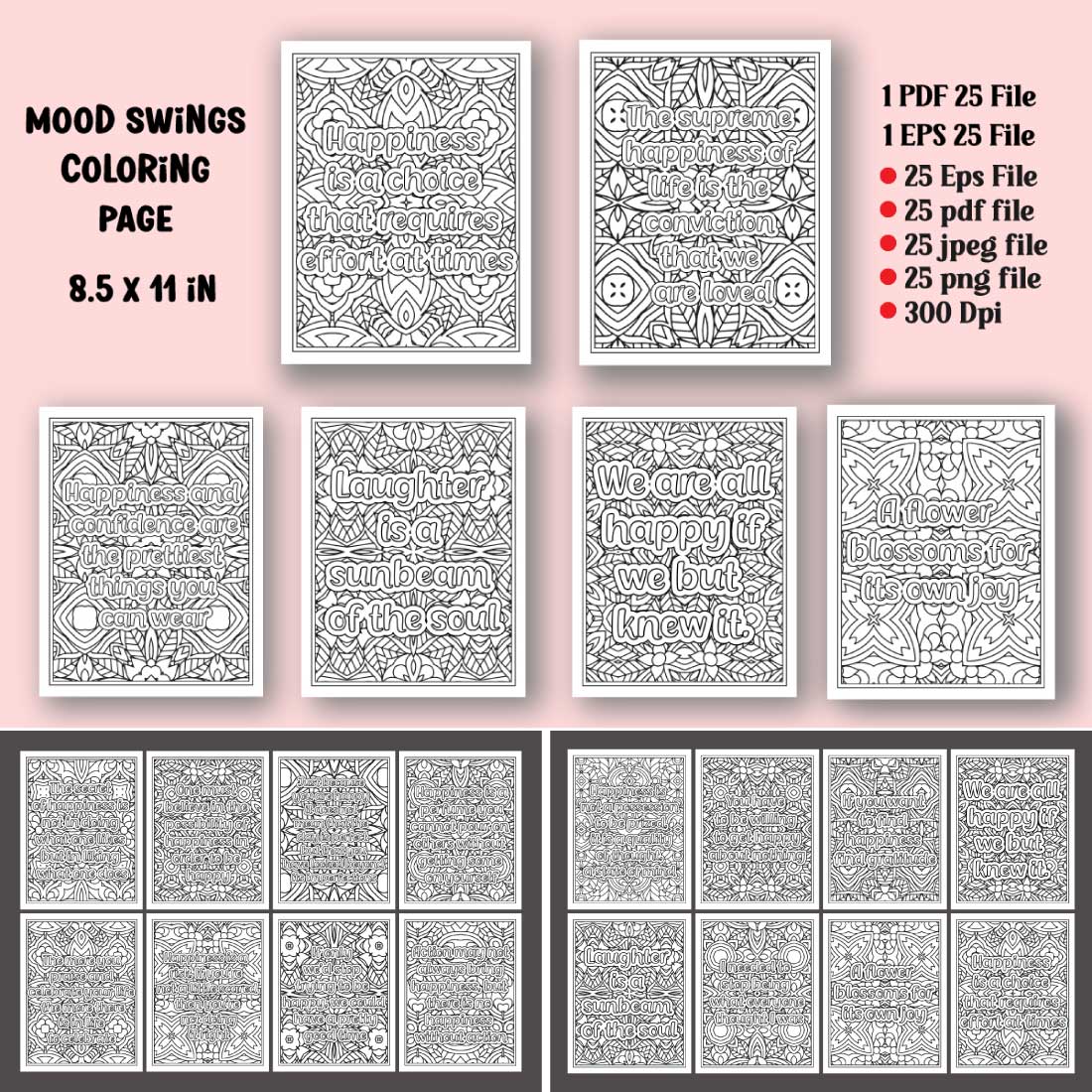 Mood Swings Quotes Coloring Page cover image.