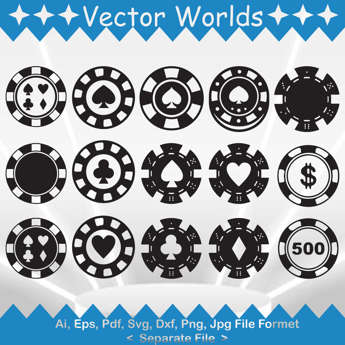 Poker Chip SVG Vector Design cover image.