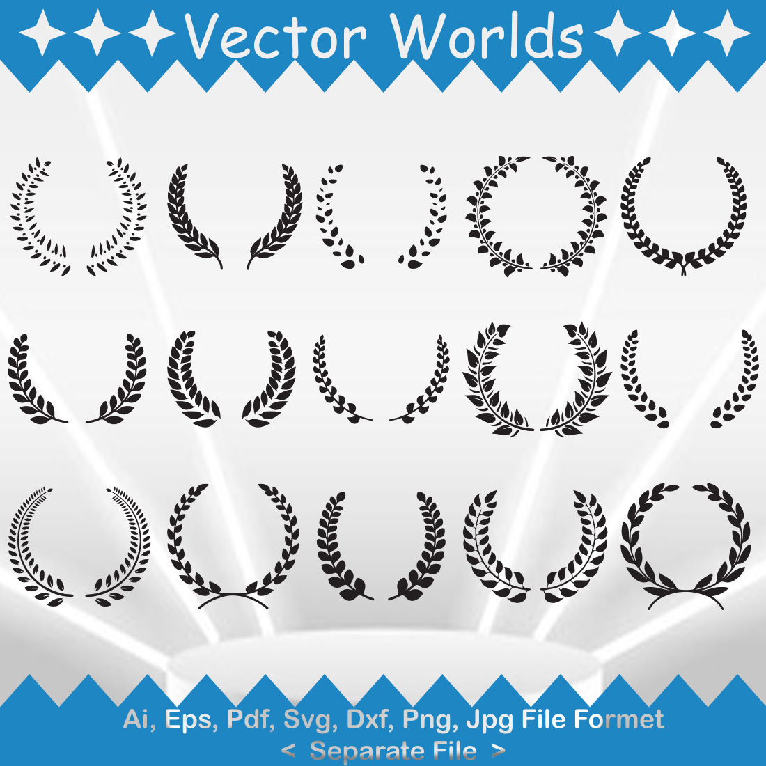 Laurel Wreath SVG Vector Design preview image.