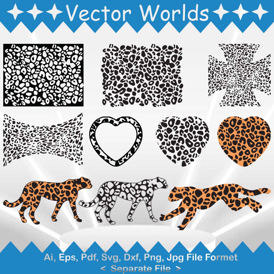 Leopard Print Pattern SVG, PNG, PDF, Cheetah Print SVG