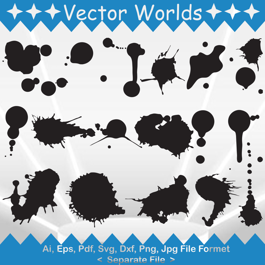 Ink Drops SVG Vector Design preview image.