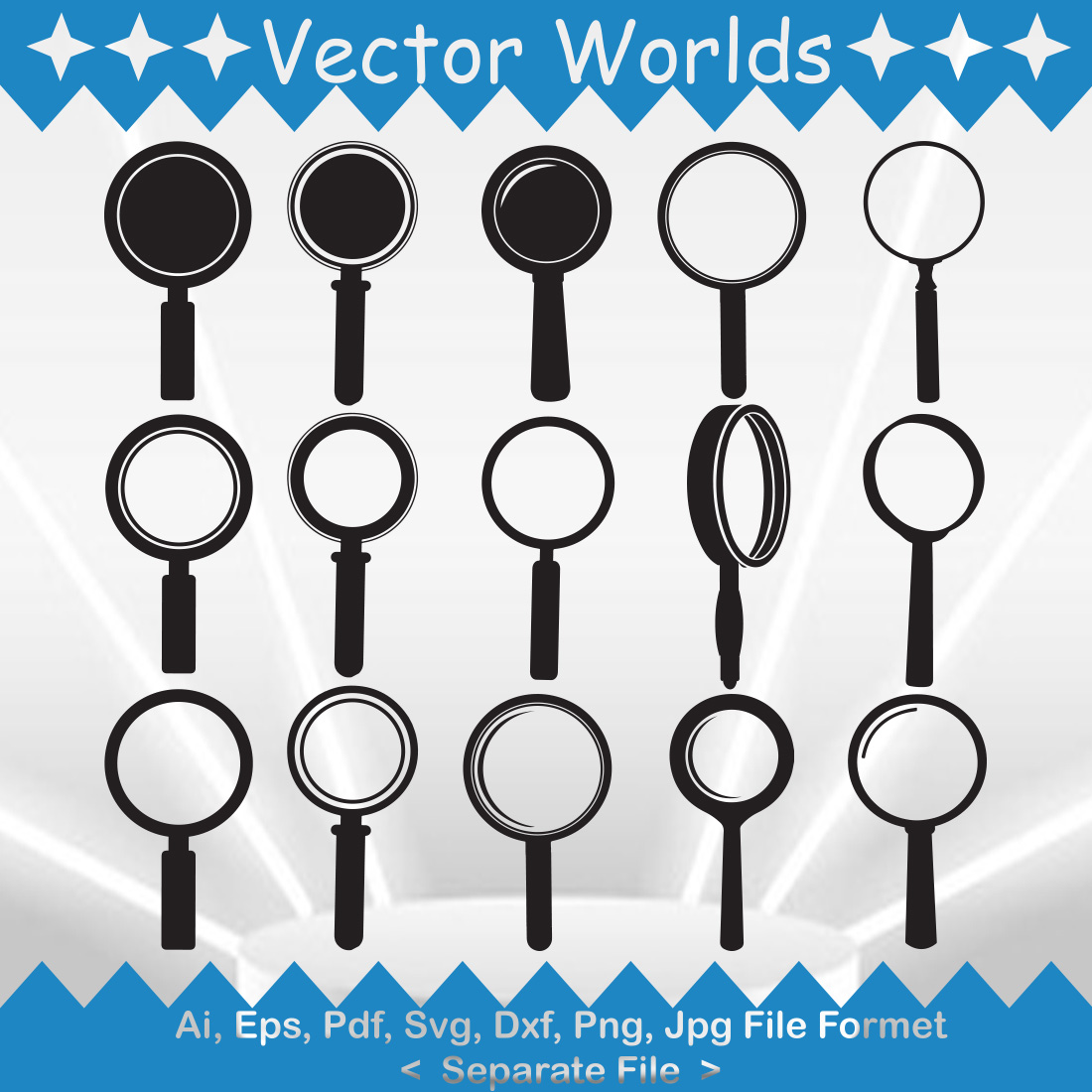Magnifying Glass SVG Vector Design preview image.