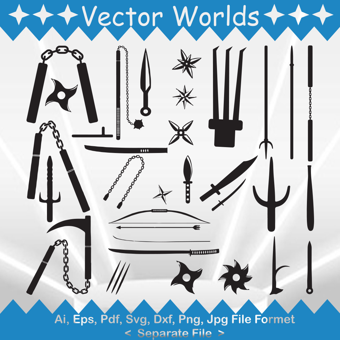 Nunchaku SVG Vector Design cover image.