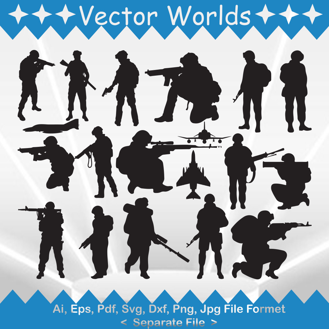 Isolated War SVG Vector Design preview image.