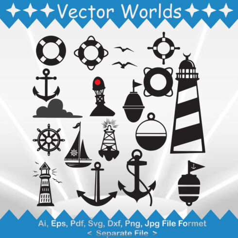 Nautical Buoy SVG Vector Design cover image.