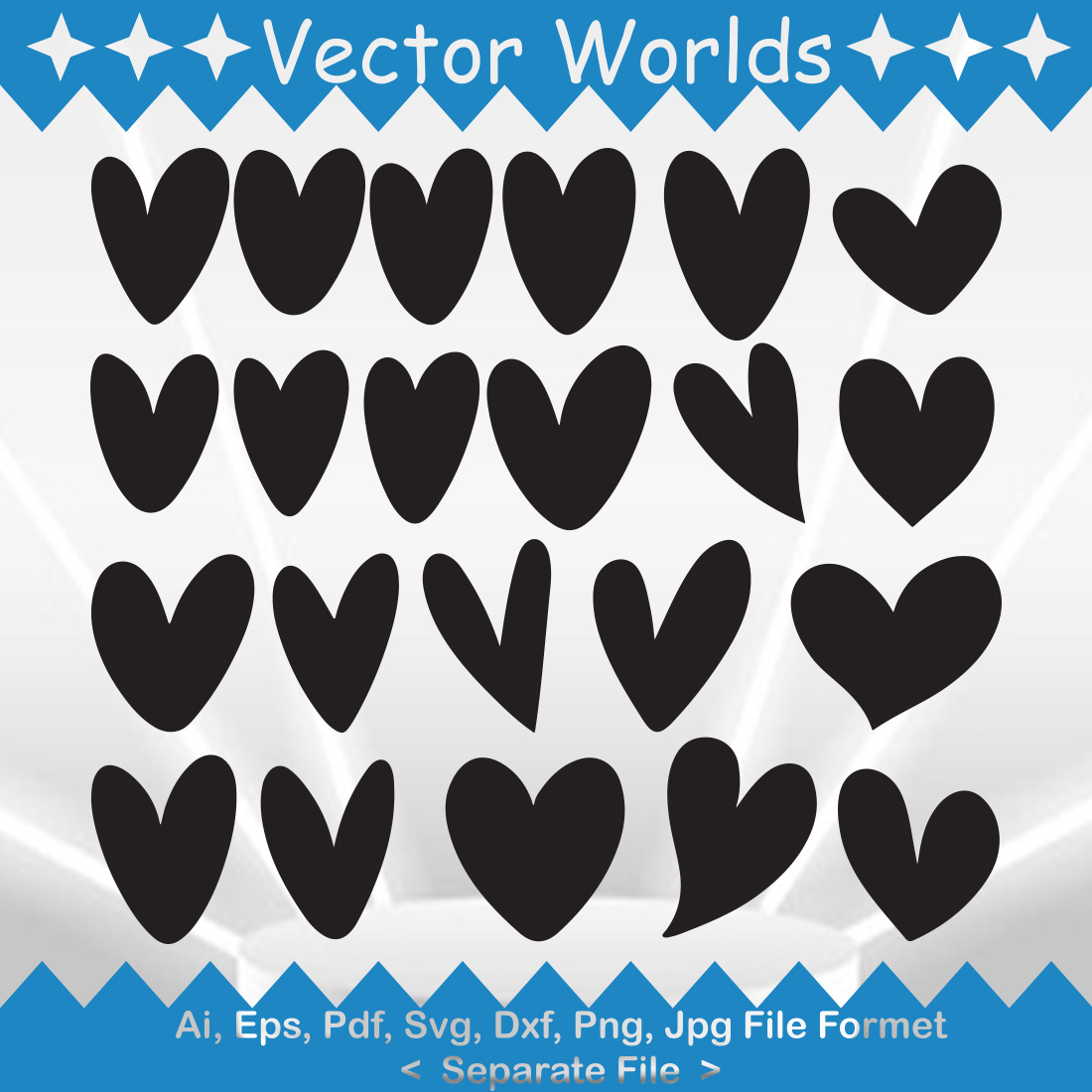 Hand Drawn Love SVG Vector Design cover image.