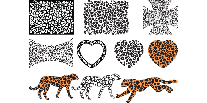 Set of leopard print designs.