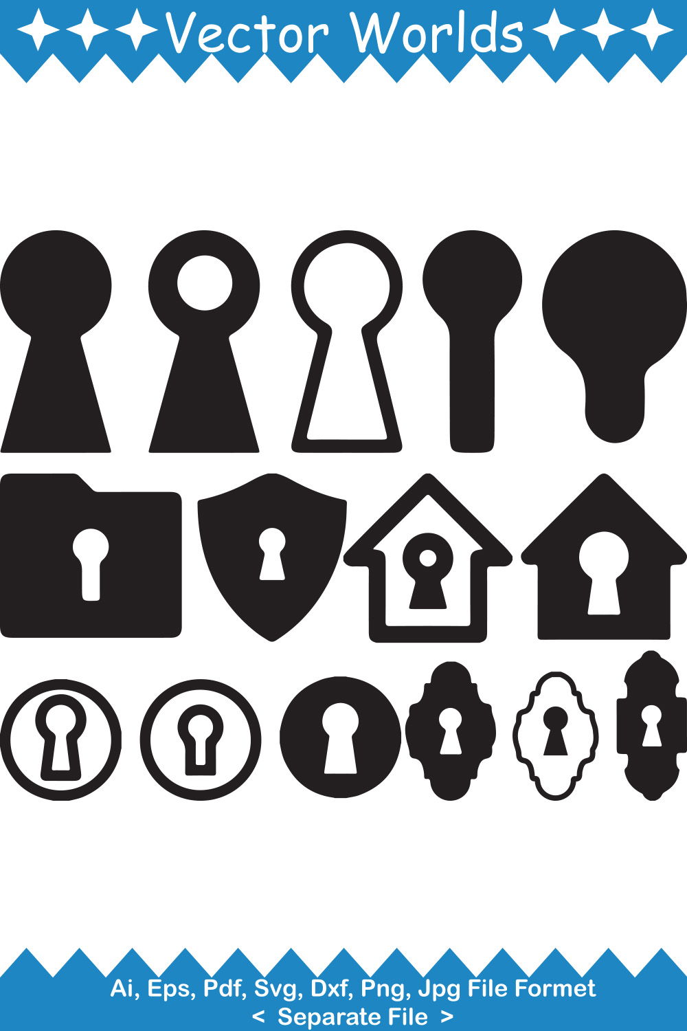 Keyhole Symbol SVG Vector Design pinterest preview image.