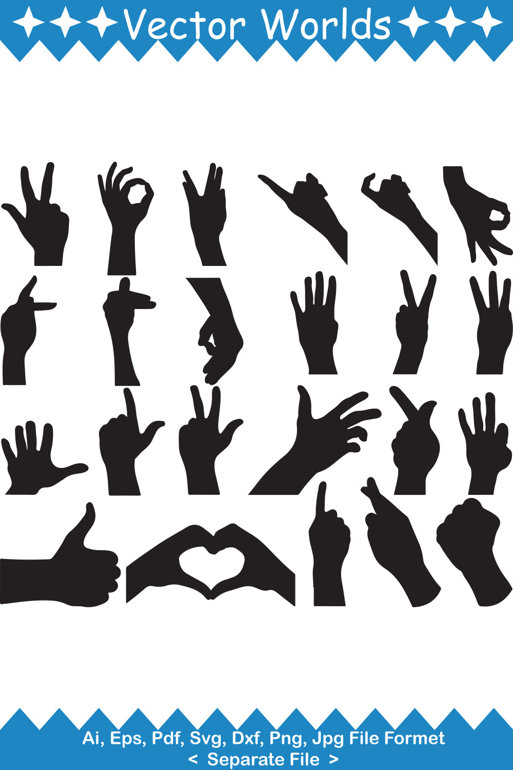 Hand Sign SVG Vector Design pinterest preview image.
