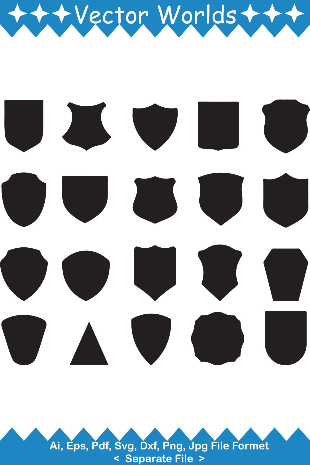 Heraldry Shield SVG Vector Design pinterest preview image.