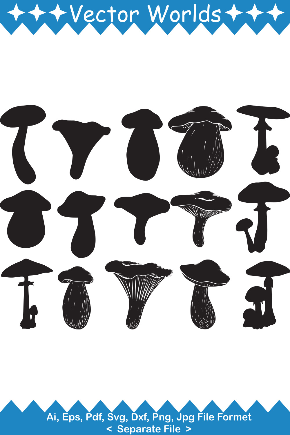 Mushroom SVG Vector Design pinterest preview image.
