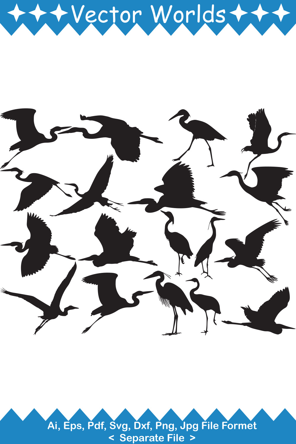Flock of birds flying over a white background.