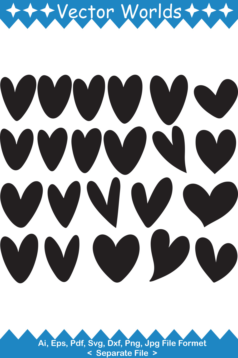 Hand Drawn Love SVG Vector Design pinterest preview image.