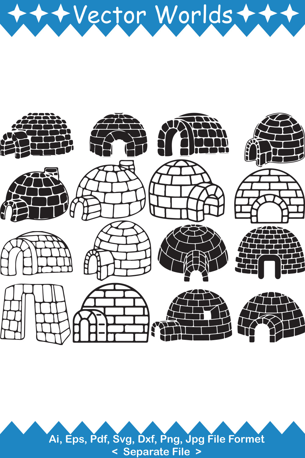 Igloo SVG Vector Design pinterest preview image.