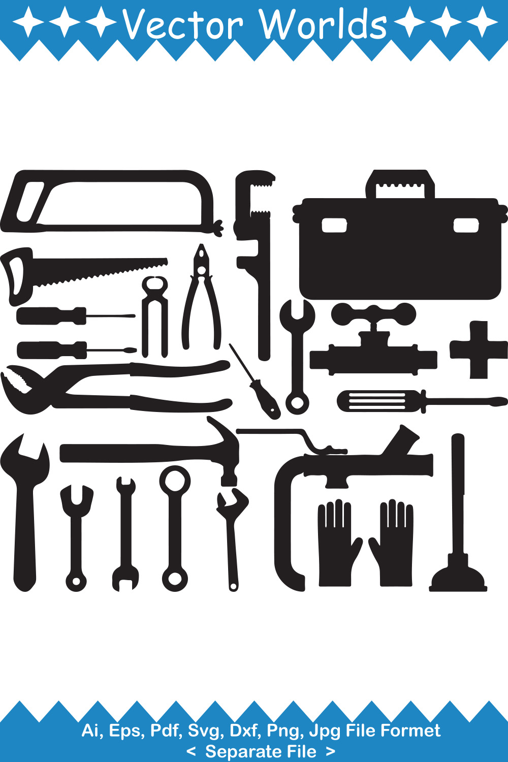 Plumbing Tools SVG Vector Design pinterest preview image.