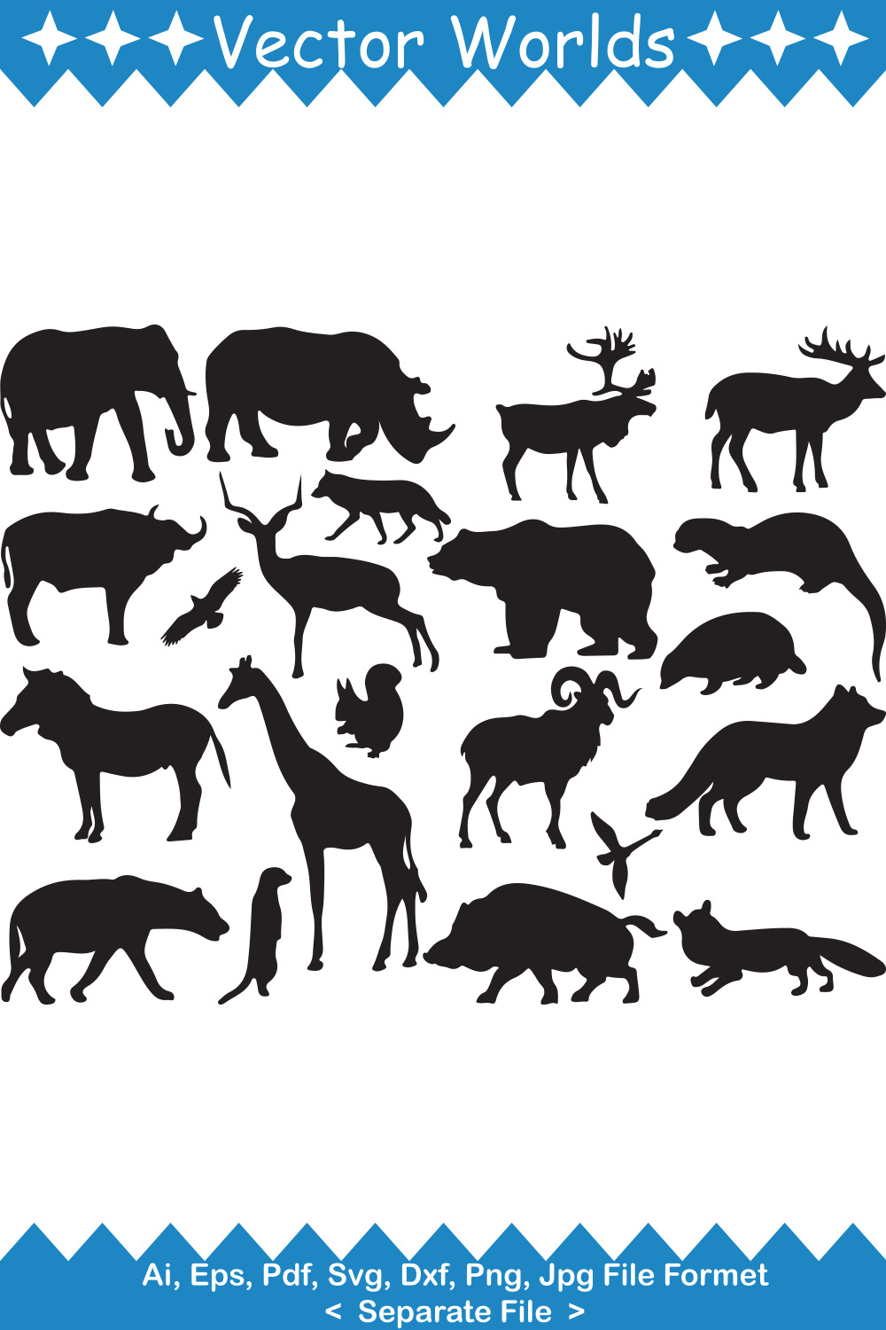 Hunting Animal SVG Vector Design pinterest preview image.