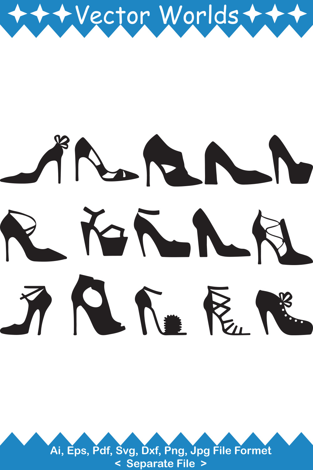 High Heel Shoes Women SVG Vector Design pinterest preview image.