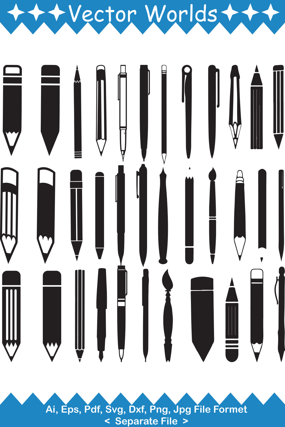 Pencil SVG Vector Design pinterest preview image.