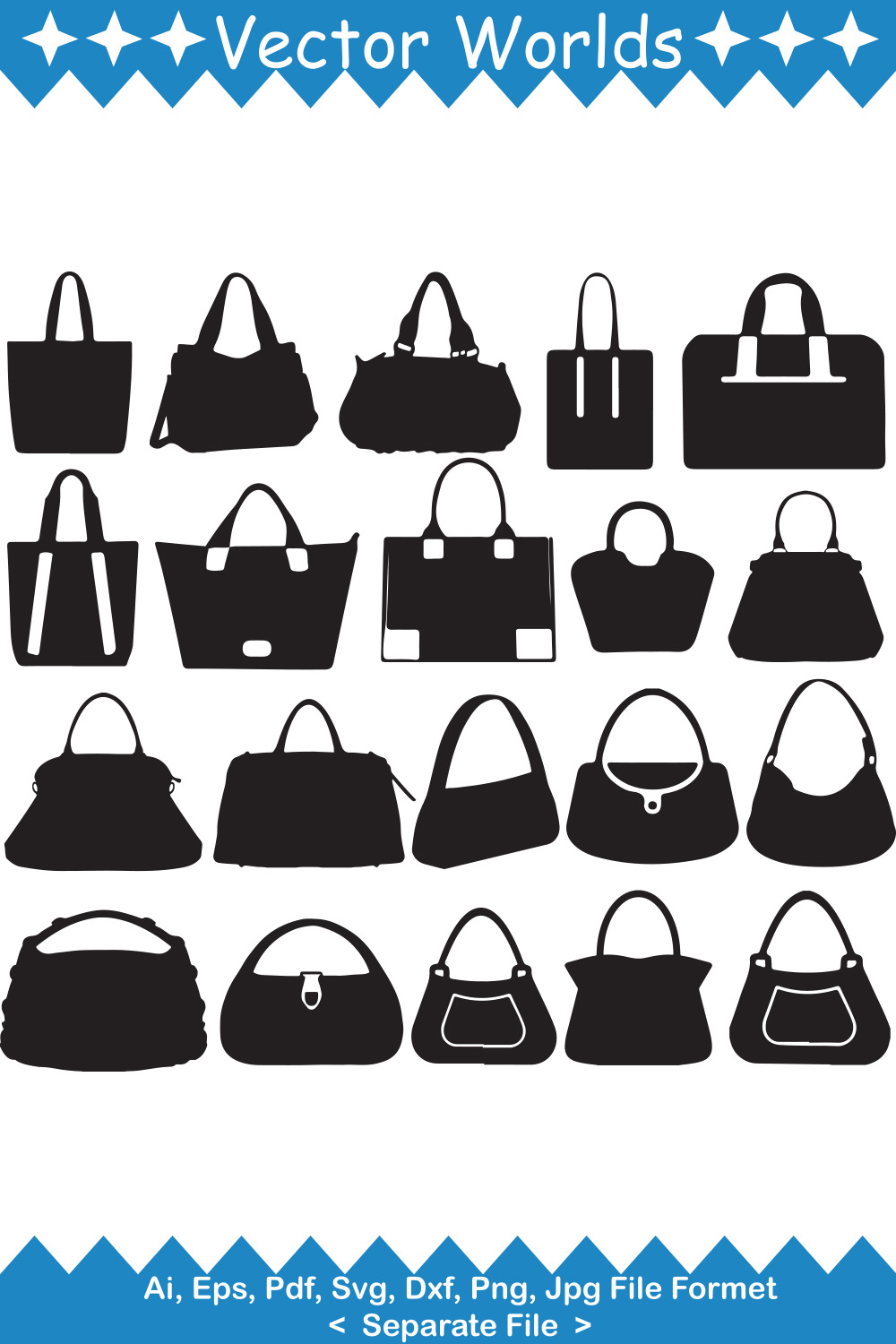 Hand Bag SVG Vector Design pinterest preview image.