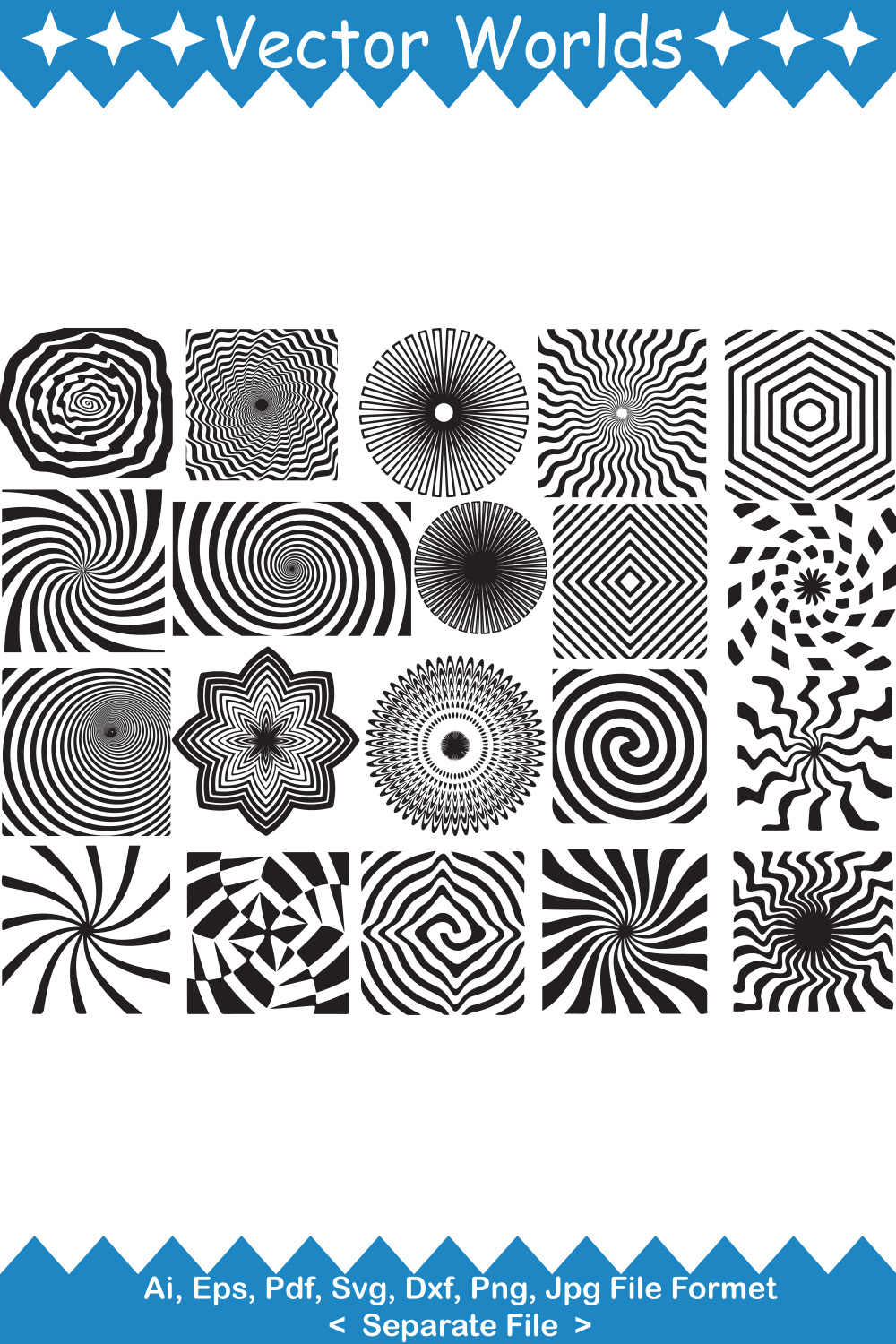 Hypnosis spiral SVG Vector Design pinterest preview image.