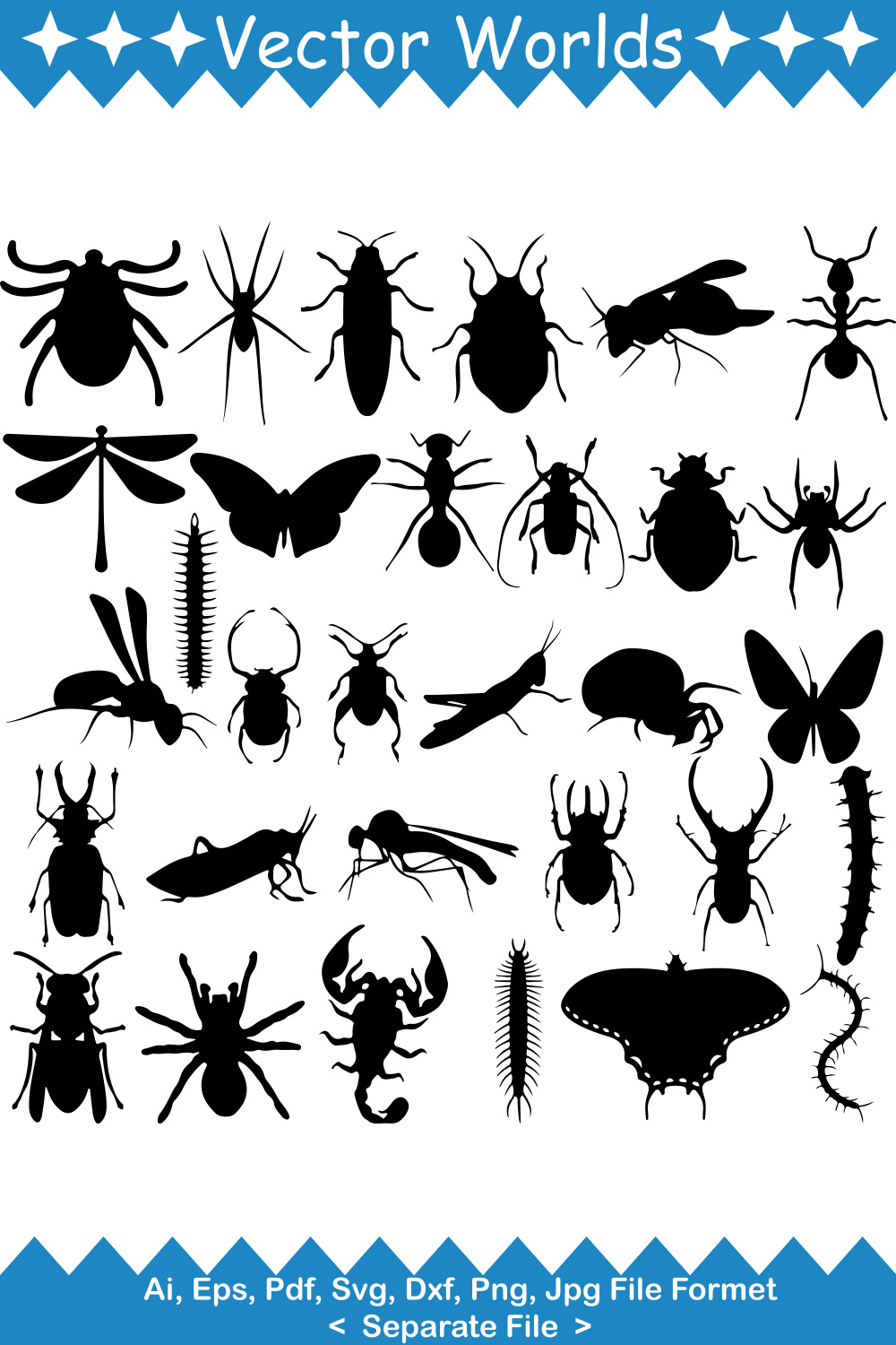 Insect SVG Vector Design pinterest preview image.