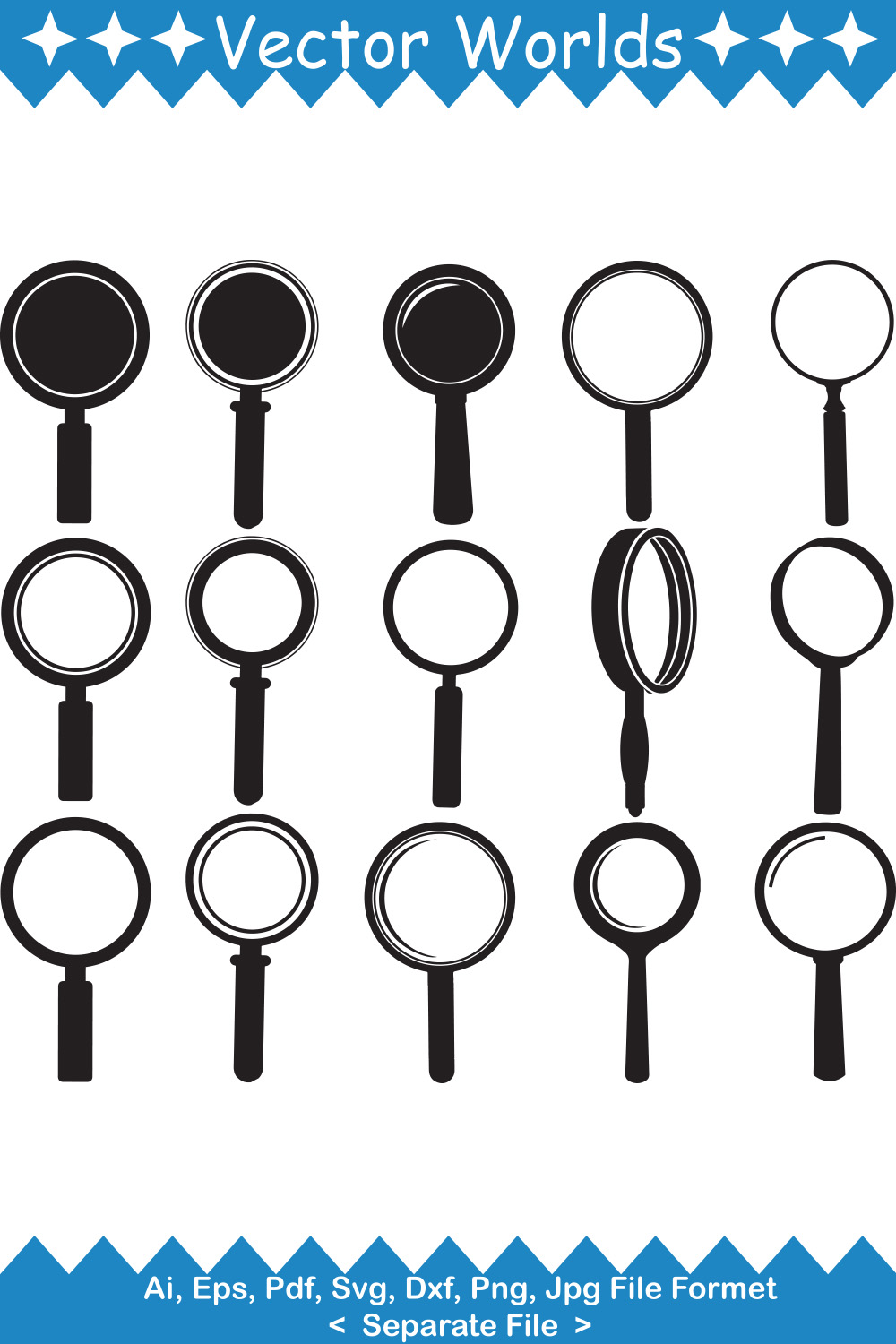 Magnifying Glass SVG Vector Design pinterest preview image.