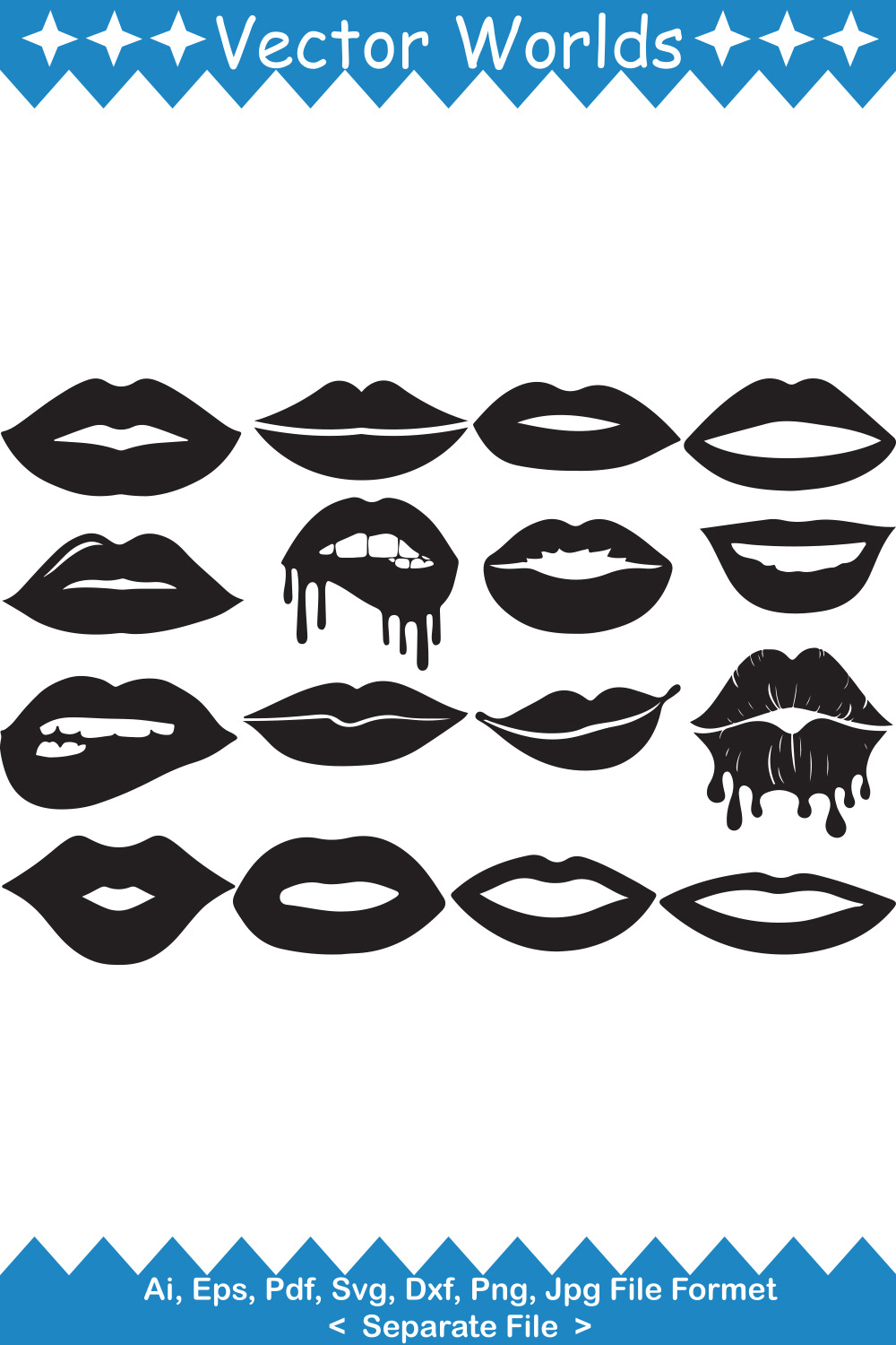 Lips SVG Vector Design pinterest preview image.