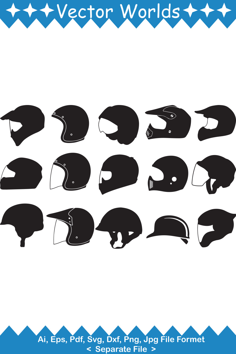 Motorcycle Helmet SVG Vector Design pinterest preview image.