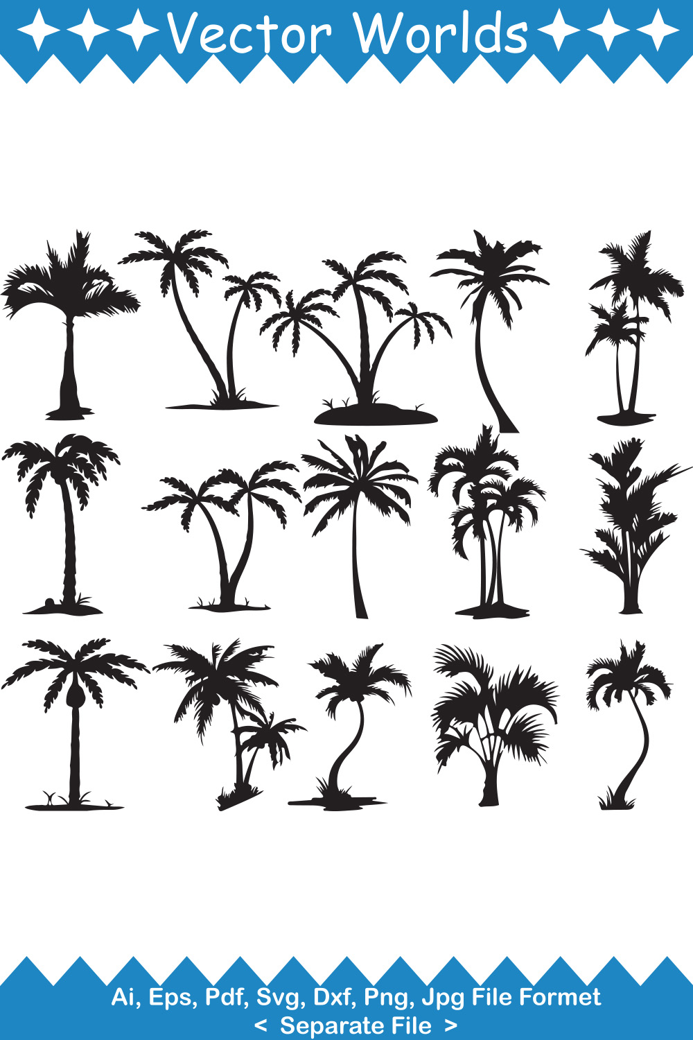 Palm Tree SVG Vector Design pinterest preview image.