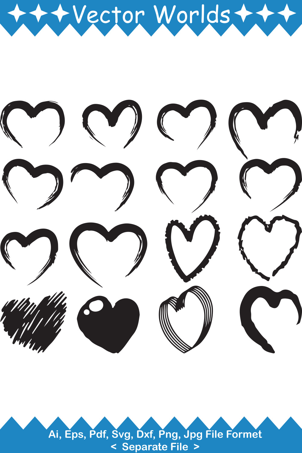 Paint Heart SVG Vector Design pinterest preview image.