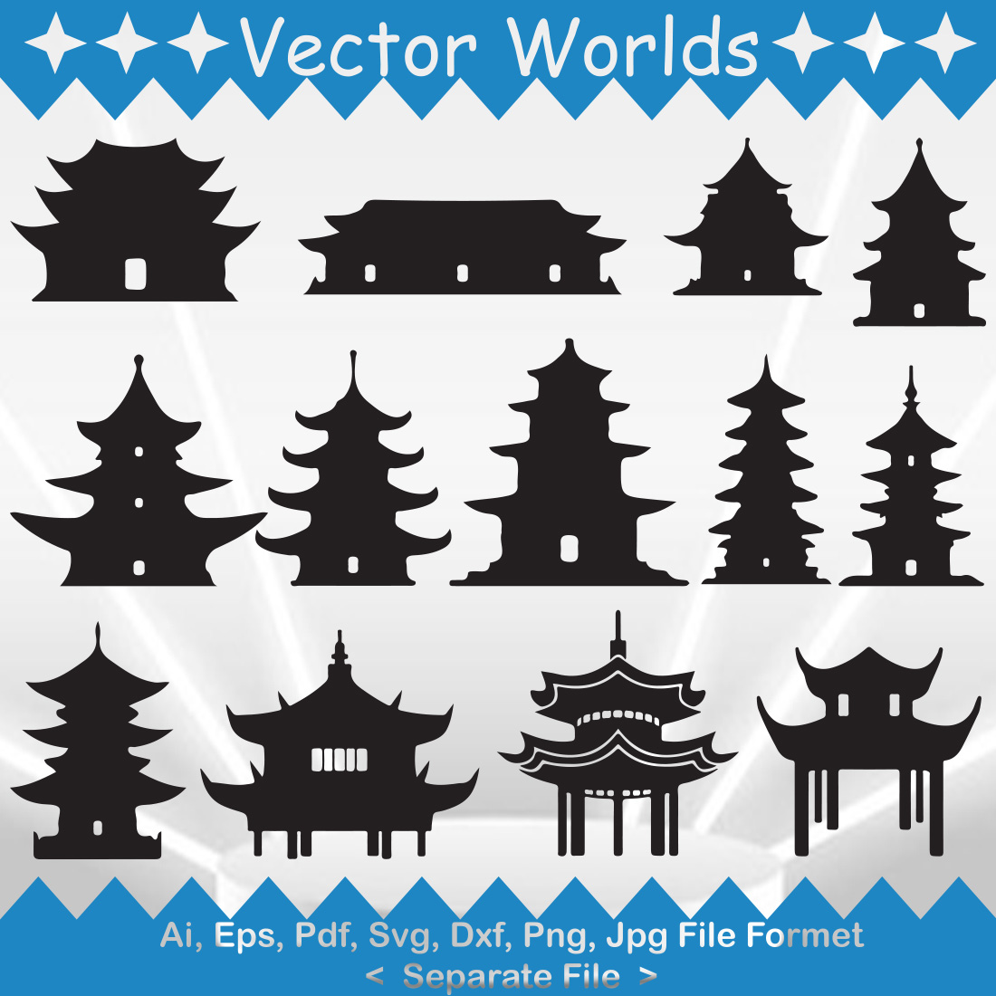 Pagoda SVG Vector Design cover image.
