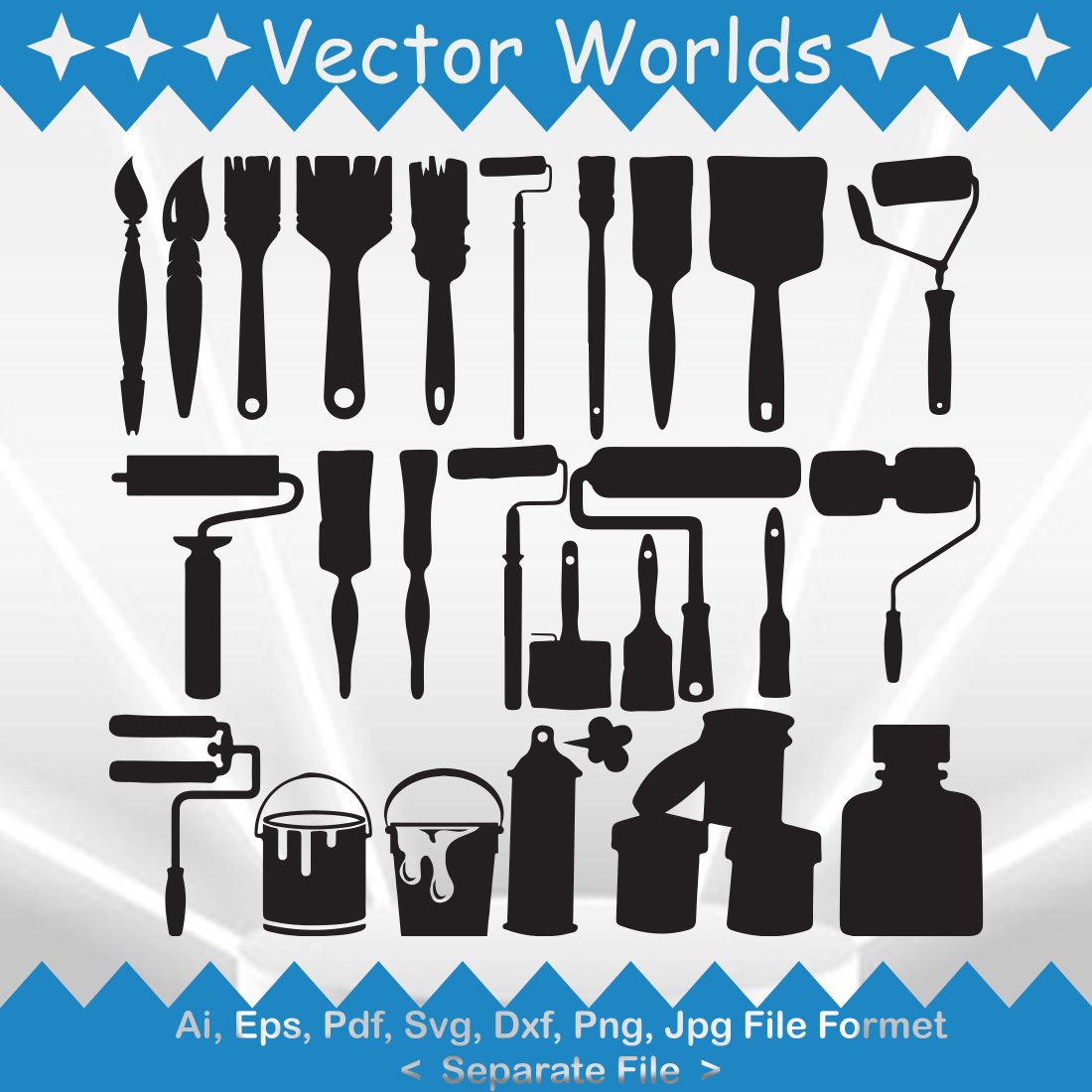 Painting Art Tools SVG Vector Design cover image.