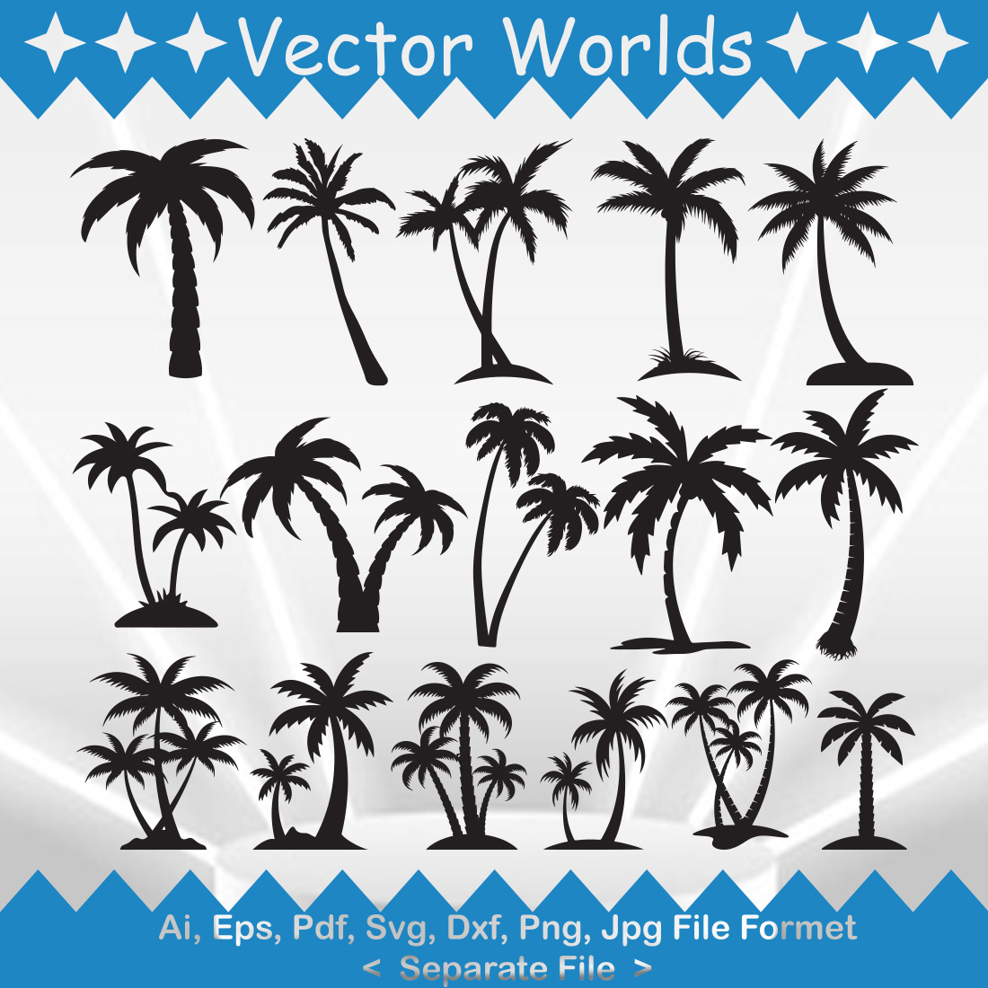 Palm Tree SVG Vector Design cover image.