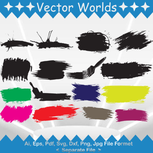 Paint brushes SVG Vector Design cover image.