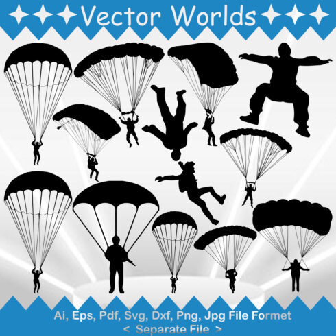Paratrooper SVG Vector Design cover image.
