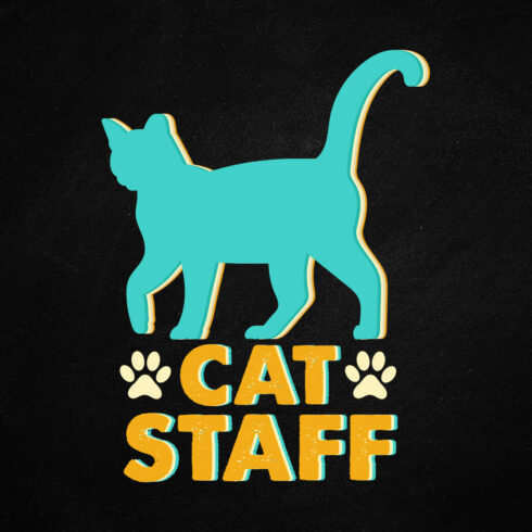 Cat Staff Servant Vintage Gift T shirt Design cover image.