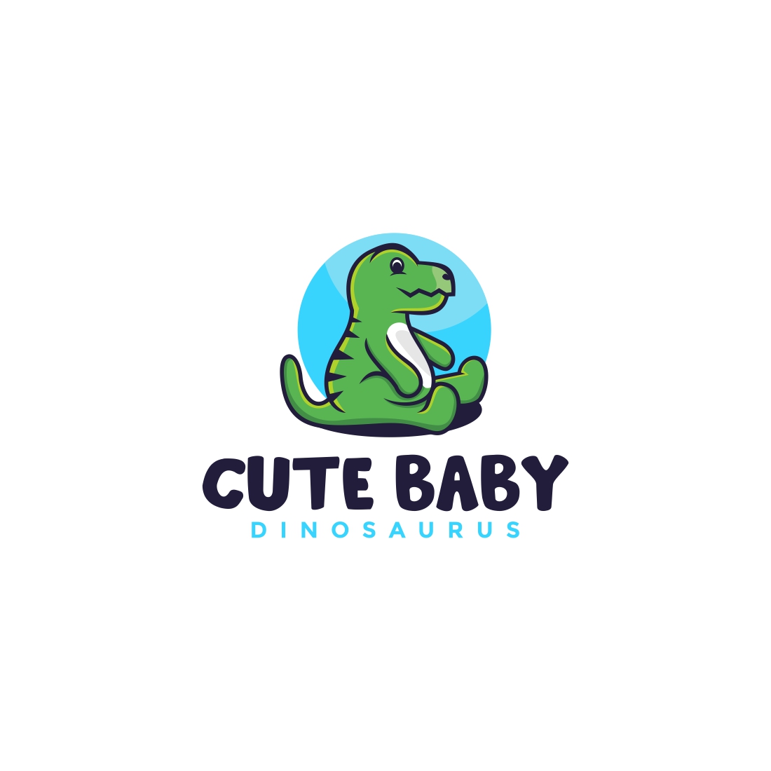 Dinosaur cute logo design cover image.