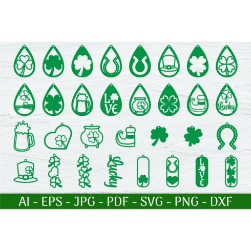 St Patrick\'s Day Earrings SVG-Cut File | 31 Earrings cover image.